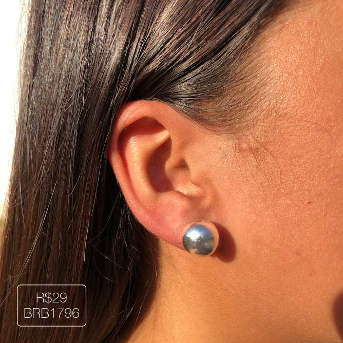 Brinco Bola M Liso Prateado